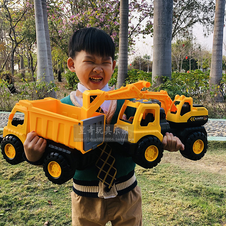 Inertia Large Engineering Vehicle Toy Crane Mixer Excavator Dump Truck Boys and Children Fall-resistant Truck Model - Taobao