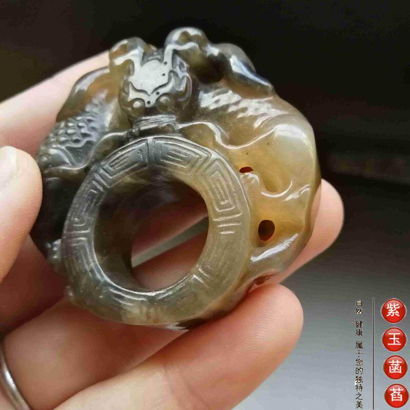 Украшения на руку 老玉古玩蟠龙玉环玉佩小手把件小摆件清仓包邮15