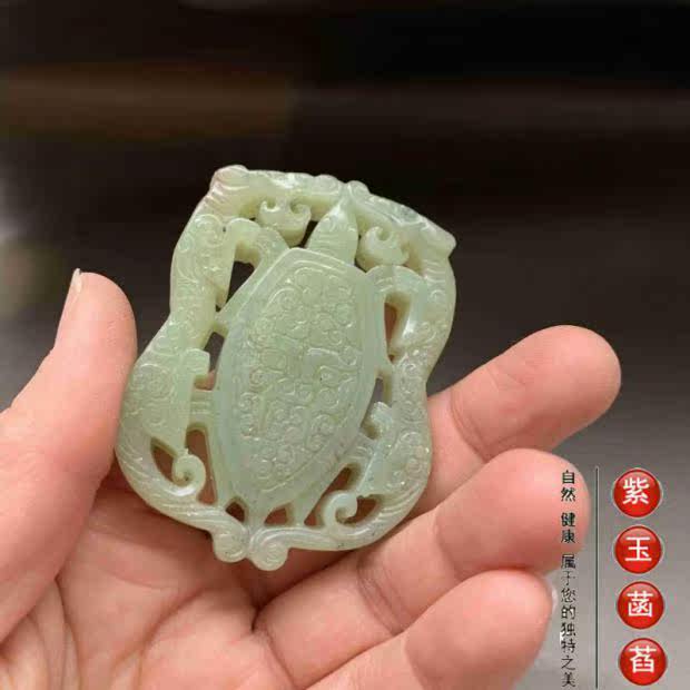 Украшения на руку 老玉古玩神兽保平安双面玉佩腰佩小手把件小摆件清仓包邮007