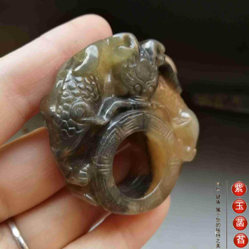 Украшения на руку 老玉古玩蟠龙玉环玉佩小手把件小摆件清仓包邮15