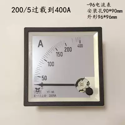 Pointer AC ammeter XD SQ YT CP-96 0-200a 5A 400A drilling size 90 * 90mm