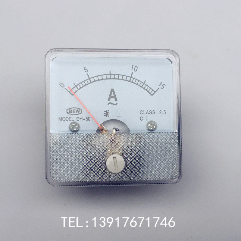 Pointer type AC current meter head SF DH-50 0-15A Dimensions 50*50mm Hole 45mm
