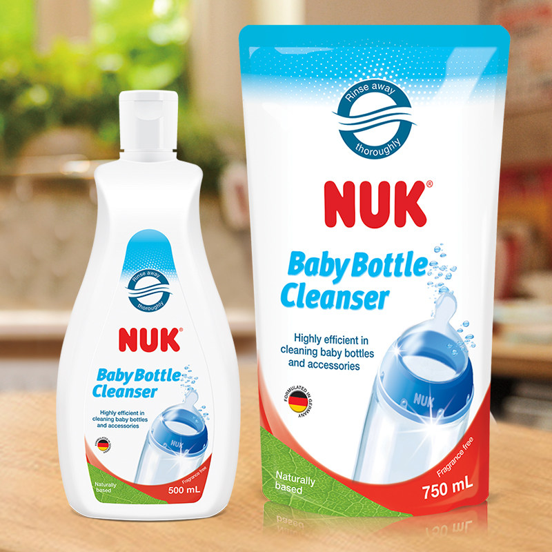NUK bottle tableware cleaning liquid bottle 500Ml plus 750 ml bag
