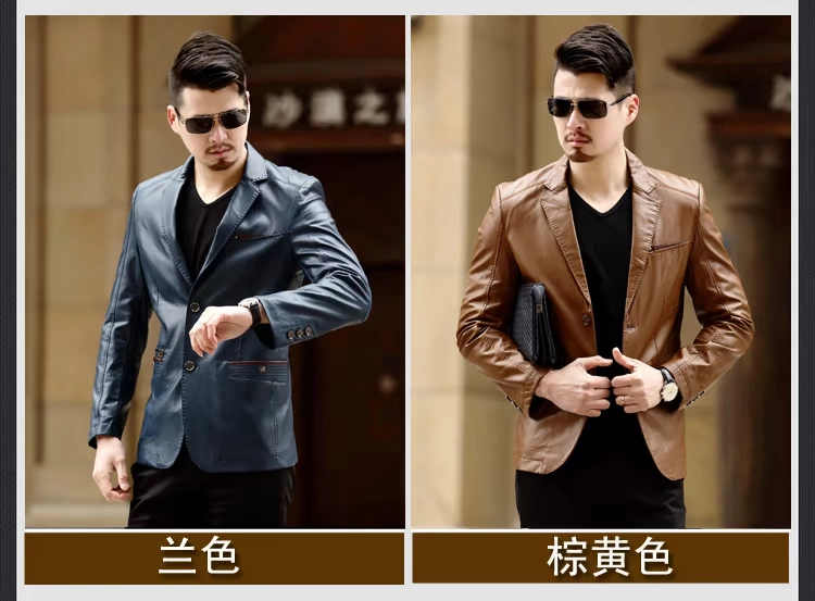 Áo khoác nam Woodpecker Áo khoác da nam Da cừu Áo khoác da mỏng Áo khoác nam mới Trung niên Slim