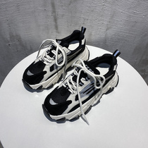 Just a quick glance to the upper ~ fall new ins net red lacing 100 hitch genuine leather sneakers thick bottom female old daddy shoe tide