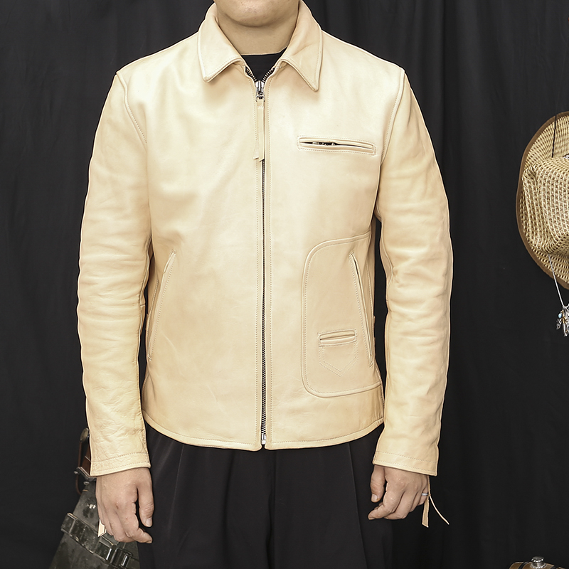 Ammekacharge Primrose Horse Leather Leather Clothes Men Real Leather Jackets Day Series Retro J24 Turnover Locomotive Suit Jacket Winter