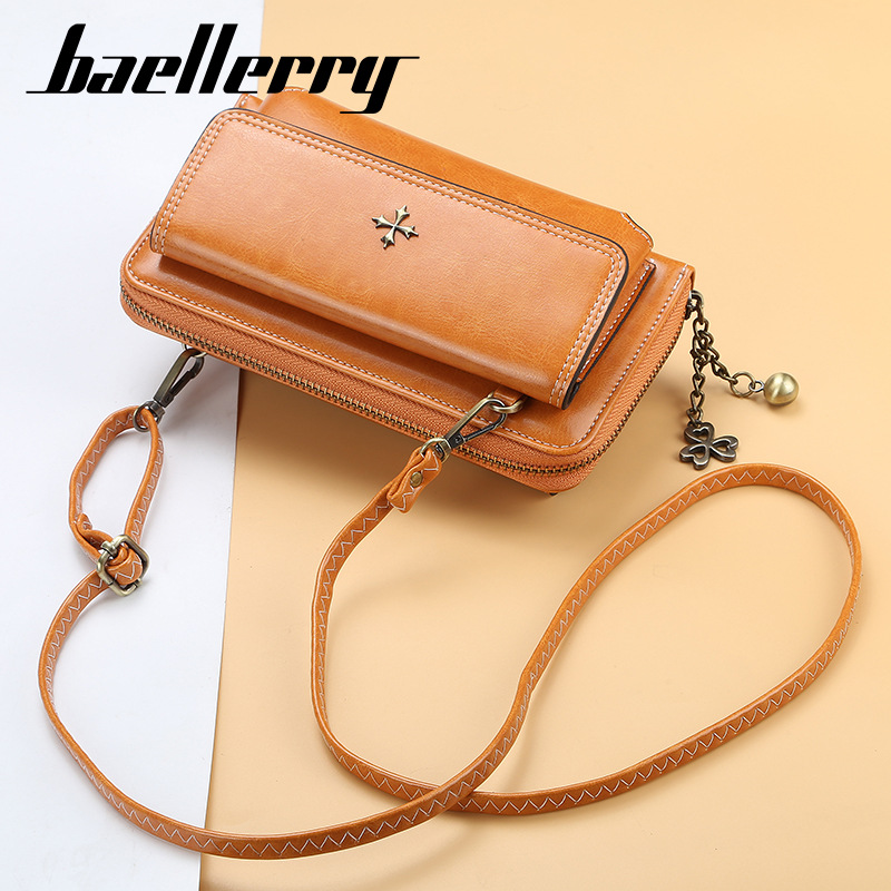 Summer one-shoulder Messenger Mini Ladies Korean Retro Multi-Card Long Section Fashion Buckle Zipper Phone Bag Wallet