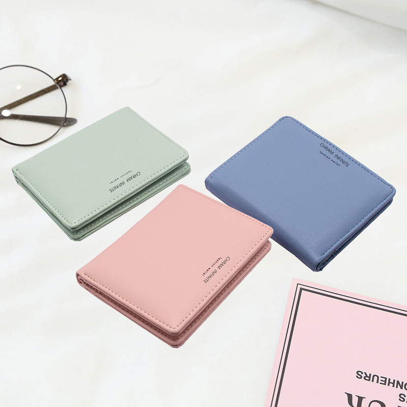 2024 New Short Style Women's Simple Ultra-Thin Small Wallet Korean Version with Multiple Card Slots 80% off Clasp Hand-Held Money Clip Card Holder