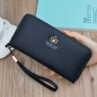 2020 new Korean version of women's long version of Mother portable simple fashion can put 5 5 inch mobile phone coin wallet