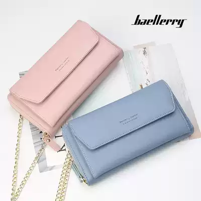 2021 summer new ladies fashion multi card chain mobile phone bag large capacity long version shoulder crossbody wallet