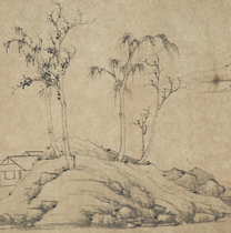 Ni Zan An Chu Zhai Picture Scroll Landscape Traditional Chinese Painting Wall Decoration Art Resources Giclee Reproduction on Paper and Silk