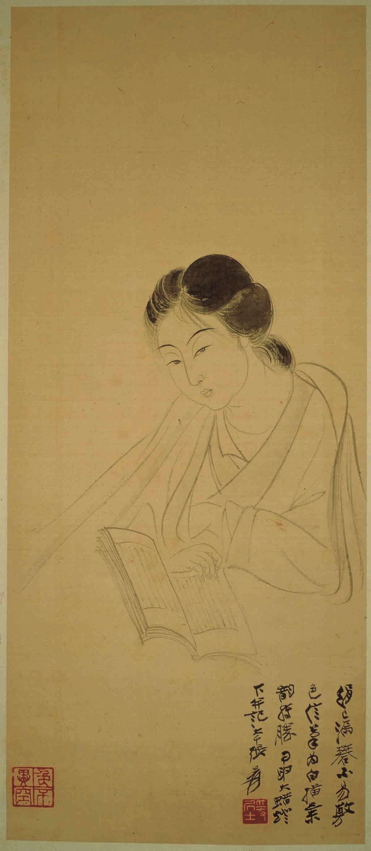 (Imitation of ancient painting) Zhang Daqian's female figure (copy of silk cloth) - Taobao