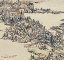 Wang Yuanqis Long Green Scroll of Nanshan Mountain in Lutai Landscape Traditional Chinese Painting Painting Fine Art Antique Gift Giclee Reproduction