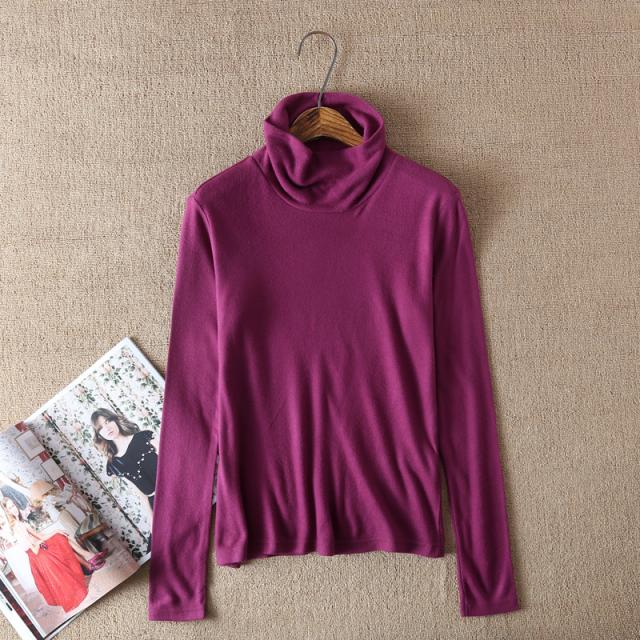 Áo len nữ cổ cao nguyên bản Nhật Bản áo len cotton ấm áp Áo mùa thu Quần áo đơn mảnh 2 miếng áo giữ nhiệt nam nữ cao cấp