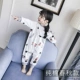 Trẻ em mới đồ ngủ ngắn tay một mảnh mùa hè mỏng tay dài cotton ngủ bé trai và bé gái hoạt hình dịch vụ nhà - Áo liền quần bộ quần áo liền thân