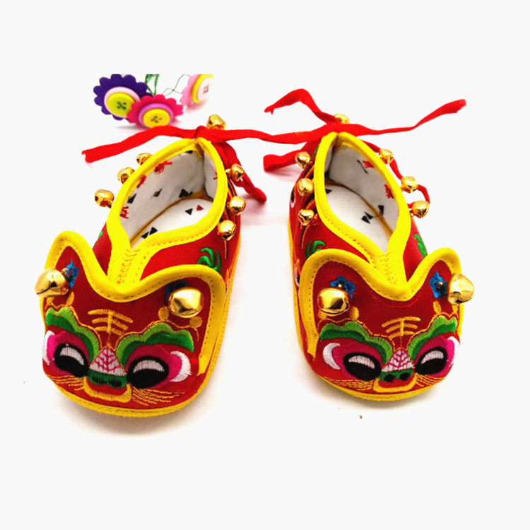 Tiger head shoes for infants and young children newborn men and women baby soft bottom tiger shoes spring and autumn full moon hundred days one year old catch week cloth shoes