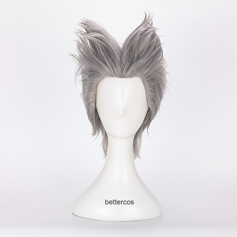 One Punch Man Hungry Wolf Cosplay Wig Gray Sideburns Slicked-Back Hairstyle Cosplay Wig One Punch Man Hungry Wolf Cosplay Wig Gray Sideburns Slicked-Back Hairstyle Cosplay Wig