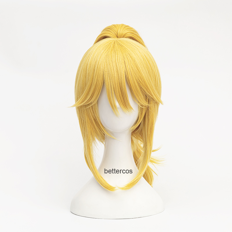 Super Mario Koopa Female Anthropomorphic Cosplay Koopa Princess Golden Cosplay Wig B477