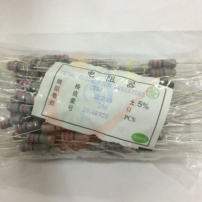 3W accuracy 5% 200R 220R 240R 270R ohm color ring plug-in carbon film resistor