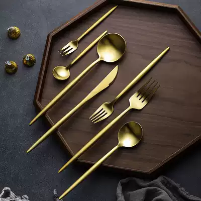 Western cutlery set set 304 stainless steel knife and fork spoon cut steak knife dessert spoon coffee spoon fruit salad fork