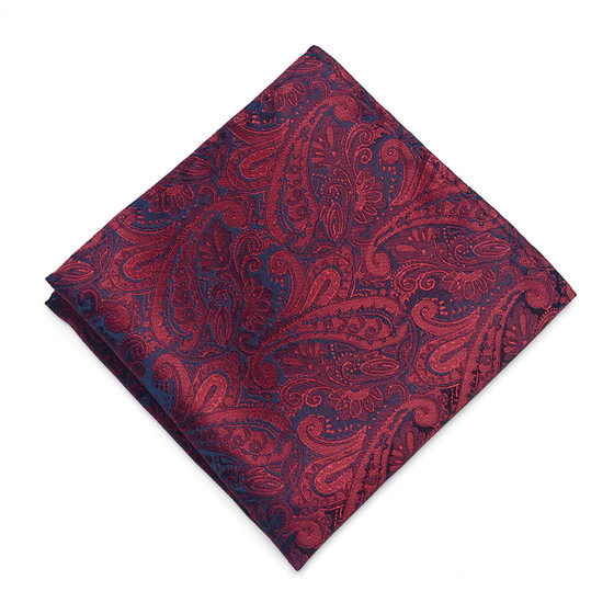 British Men's Banquet Guests Wedding Groom Suit Dress Pocket Square Retro Paisley Cashew Pattern Square Scarf