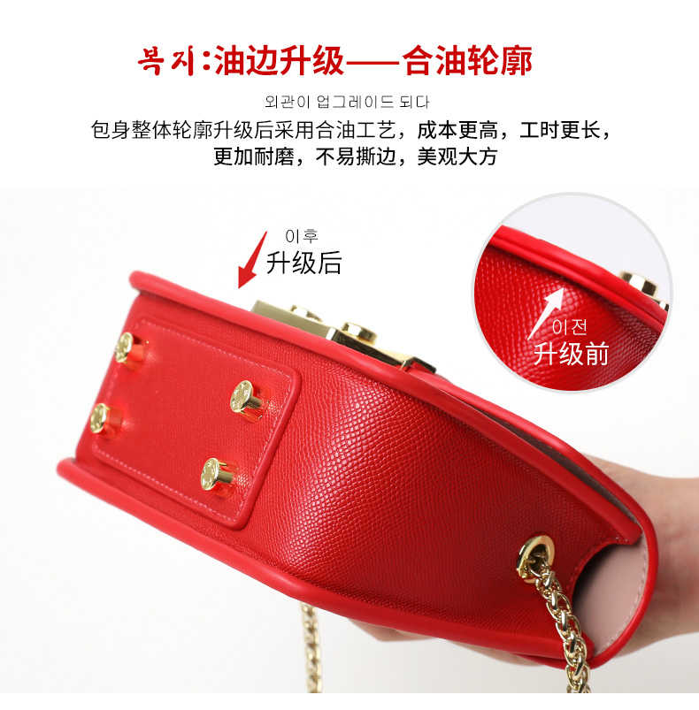 Túi vuông nhỏ 2019 mới hoang dã chuỗi thu mùa thu đỏ và mùa đông mini Messenger túi thời trang in túi nữ nhỏ - Túi xách nữ balo đeo chéo