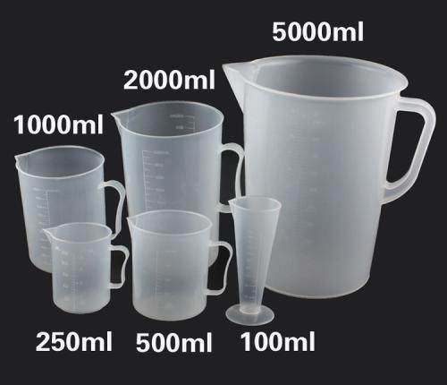 塑料量杯50/100/250/500/1000/2000/3000/5000ml刻度塑料烧杯带把