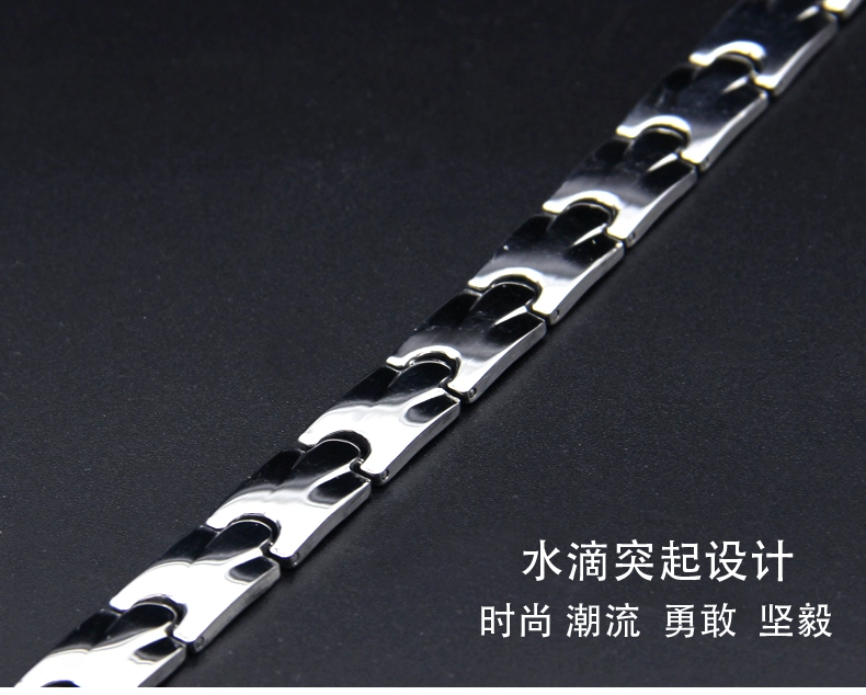 Vòng đeo tay bằng thép titan cá tính nam độc đoán phiên bản Hàn Quốc của vòng đeo tay nam trang sức nam sinh viên vòng tay phụ kiện trang sức chữ quà - Vòng đeo tay Clasp gỗ huyết rồng