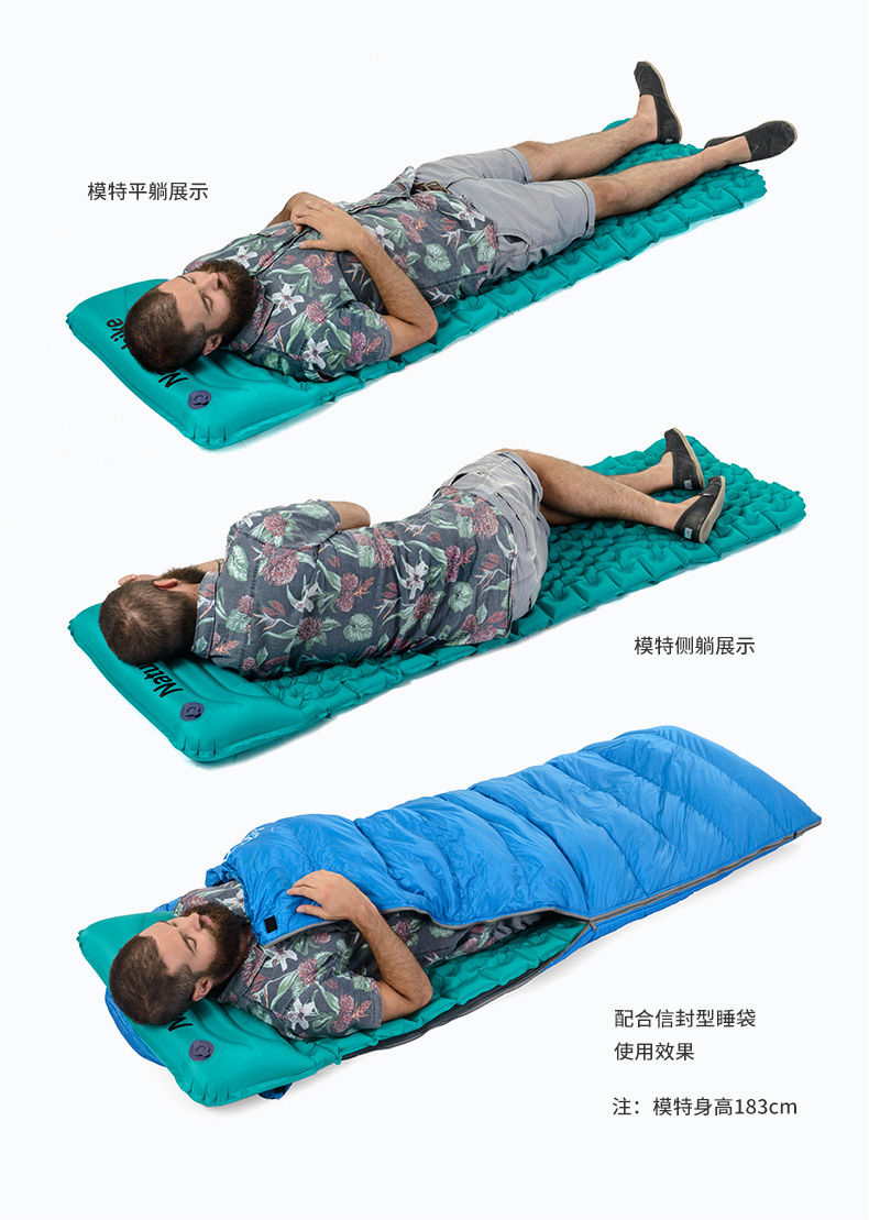 NH bơm đệm ngoài trời lều ngủ pad đơn siêu nhẹ trứng máng với gối loại ướp xác trứng tổ ẩm - Thảm chống ẩm / Mat / Gối tấm trải đi picnic