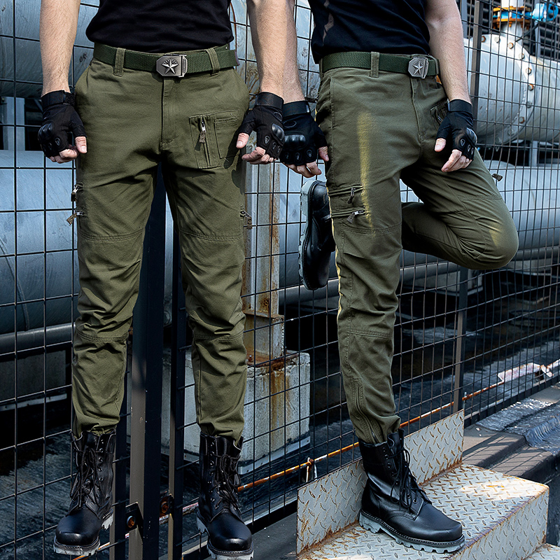 Outdoor camouflage pants Men's tooling pants loose straight American military pants Combat special forces tactical pants slim pants
