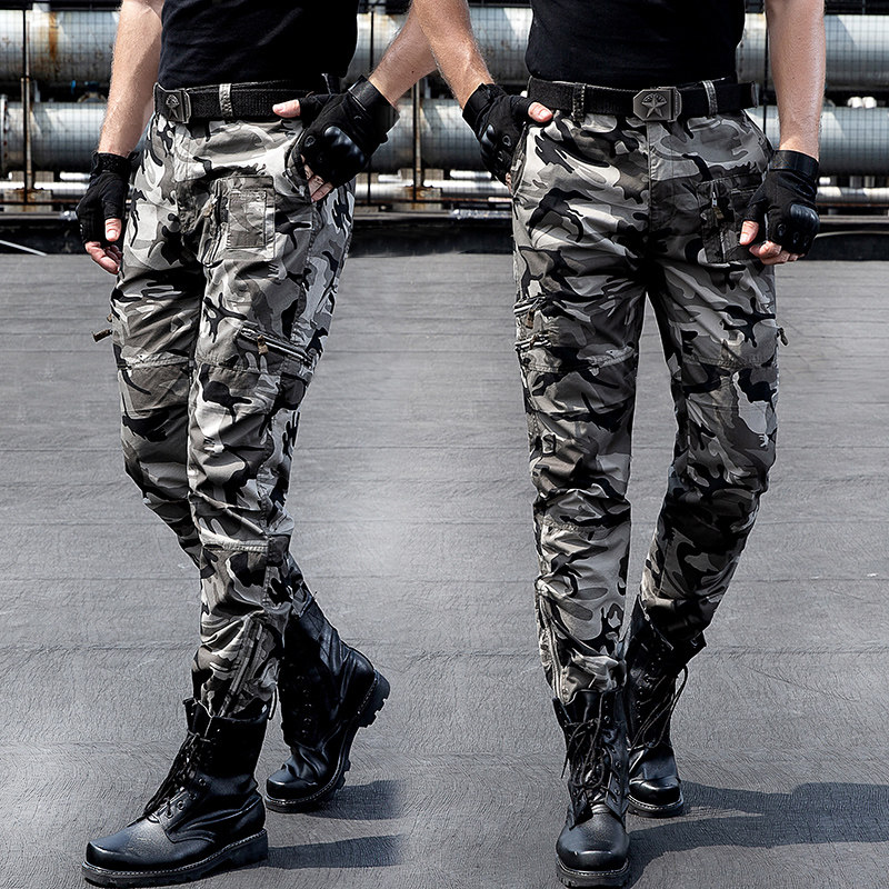 Outdoor Camouflak Pants Men's Spring Autumn Easy Work Pants Straight Barrel Casual Display Slim Trend Fashion Climbing Windproof Waterproof Pants