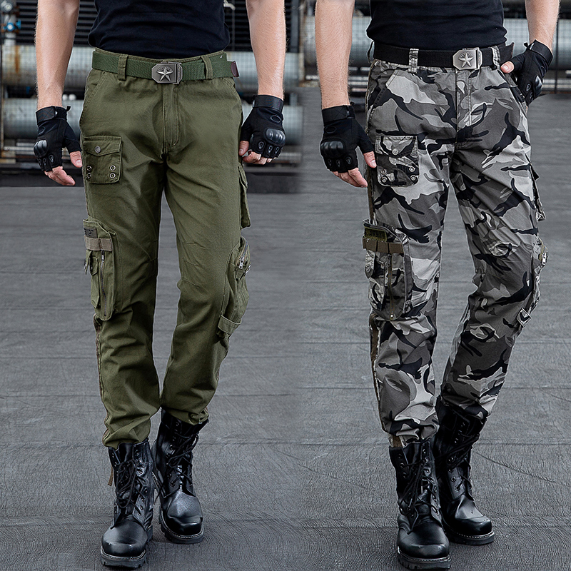 Spring and autumn Outdoor camouflages outdoors camouflages pants men Summer slim fit loose straight drum vanguard pants Multi-pocket casual long pants Chauffers