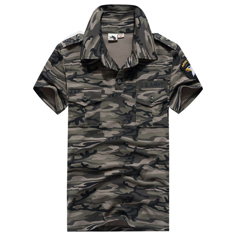Liberty Rider Outdoor Sailor Dance Camouflage Short Sleeve T-Shirt Men summer flip leader fan square dance half-sleeve top