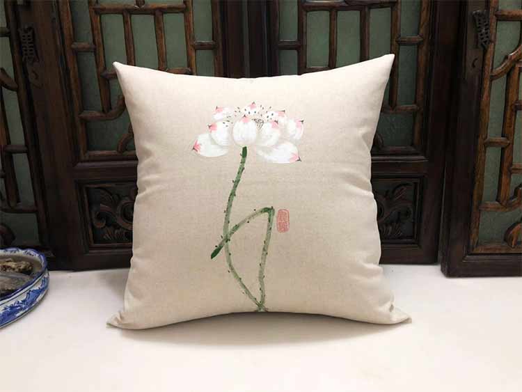 Vẽ tay bằng gỗ gụ sofa gối đệm phòng khách Trung Quốc phong cách Zen mới Trung Quốc phong cách cổ xưa Zen ghế tròn ghế trà - Trở lại đệm / Bolsters bộ mền gối văn phòng