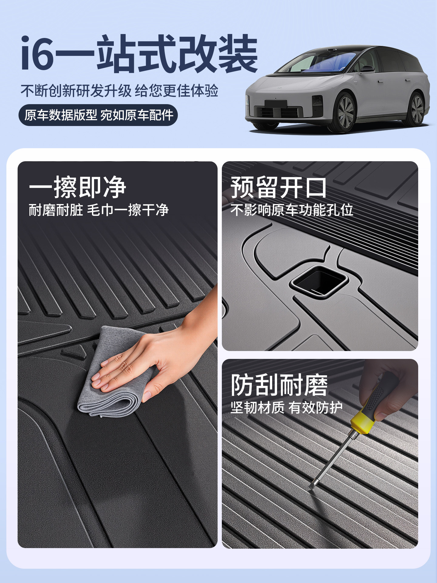 Suitable for 25 Models of the New Version of Li Auto I6I8L6L7L8/L9 Trunk Mat Tpe Waterproof Trunk Backrest Integrated Mat