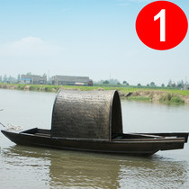 Solid wood antique awning boat scenic tourist wooden boat electric sightseeing boat river cleaning cleaning salvage boat manufacturer