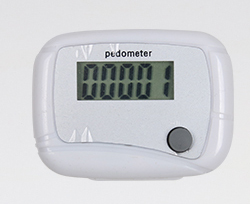 Simple counter pedometer for children and adults with skipping rope jumping ball and other fitness equipment