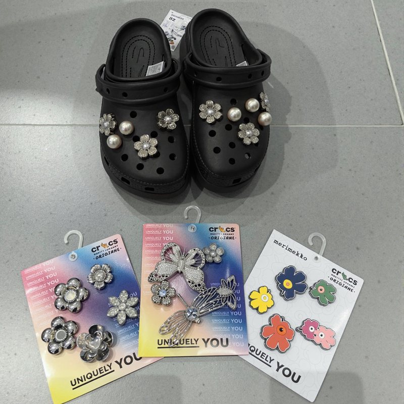 Crocs Shoe Accessories High-Quality Diamond Pearl Metal Suitable for Crocs Shoe Charms Jibbitz Accessories