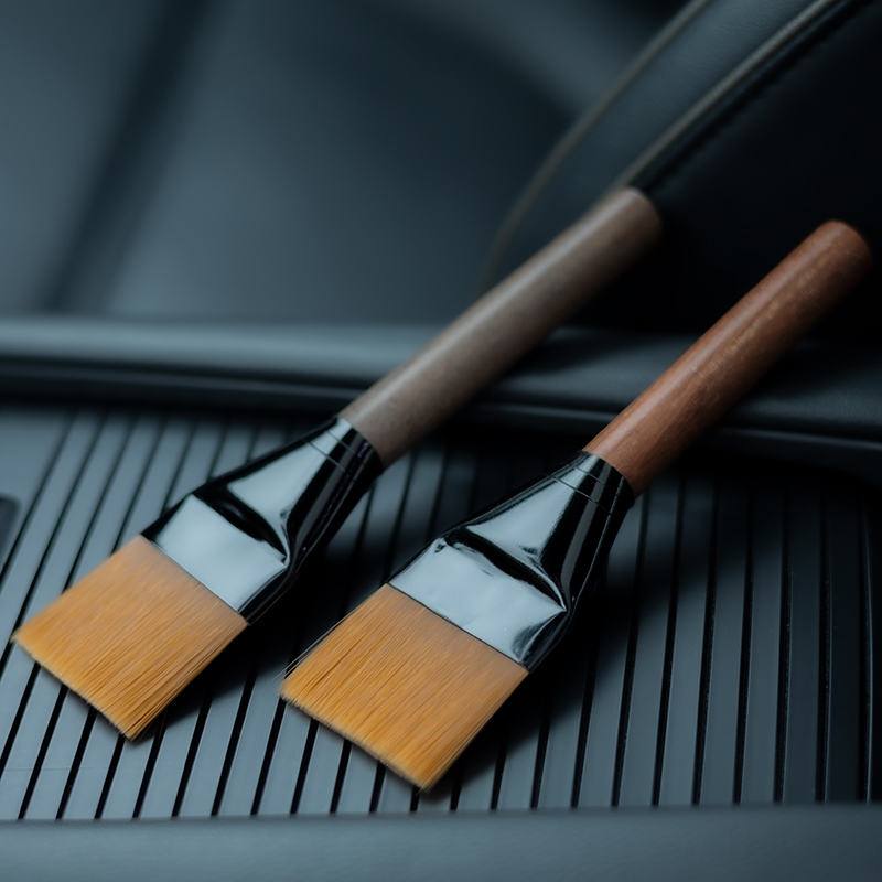 Car air-conditioning outlet brush button seat gap cleaning artifact solid wood flat brush multi-functional dust removal brush