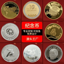 Pure gold pure silver gold coins silver coins customized pure gold commemorative medals custom-made company listing commemorative copper coins annual meeting commendation