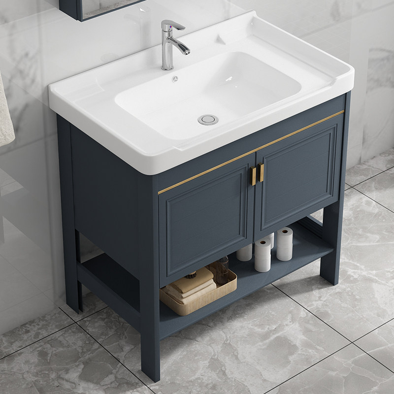 Space Aluminum Floor Type Washbasin Bathroom Cabinet Washbasin Makeup room Wash Basin WASH BASIN CABINET COMBINED WASH TABLE POOL FACE BASIN