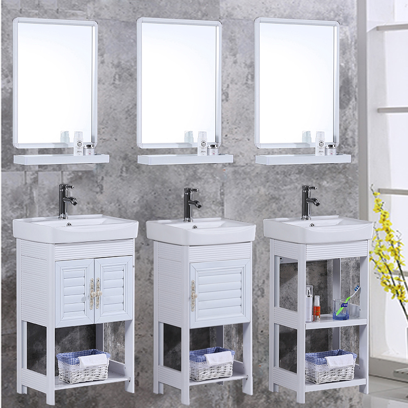Floor-to-ceiling washbasin cabinet combination bracket small apartment washbasin balcony powder room washbasin column basin - Taobao
