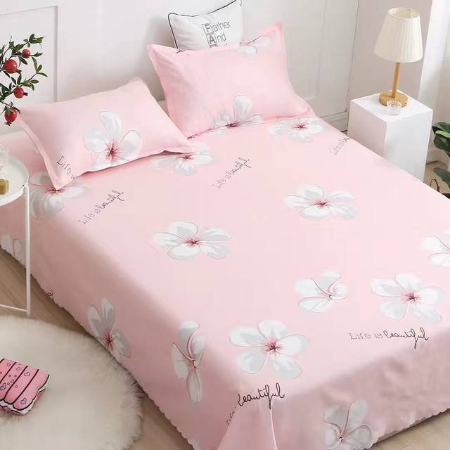 Single piece imitation cotton double bed sheet 2m cartoon 200x230cm students dormitory 1m5 bed sheet non-cotton bed sheet