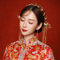 Bride Xiuhe headdress tassel step shaky Fengguan Ancient style Wo clothing products Chinese atmosphere Xiuhe clothing hair accessories Married woman