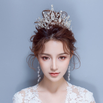 High-grade crystal bridal tiara crown Forest department Super Fairy earrings Princess tiara Wedding hair accessories Wedding accessories for women