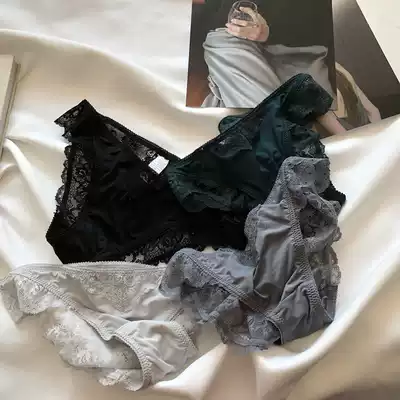 THREEPIG retro girl French sexy lady lace panties triangle incognito low waist thin spring and summer