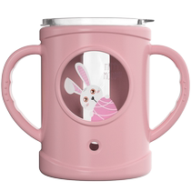 Tasse à lait pour enfants avec tasse de paille écaillée tasse tasse tasse tasse de jardin denfants anti-chute dessin animé belle tasse de boisson