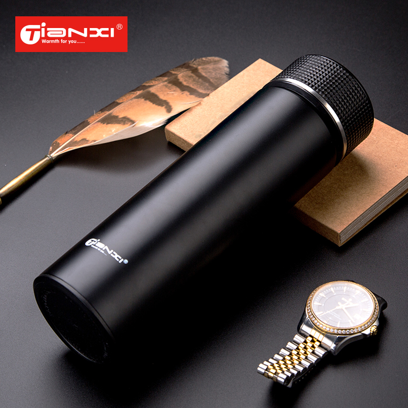 Tianxi thermos cup for men and women large capacity business teacup Stainless steel cup Student portable couple straight cup