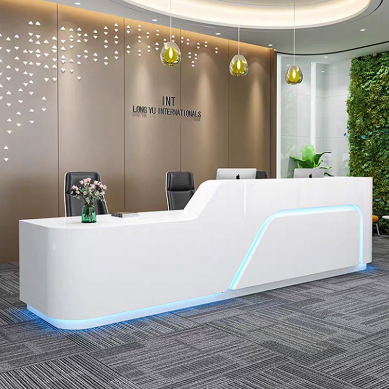 The company's paint front desk simple and creative beauty salon arc reception desk training institution hotel intermediary office bar