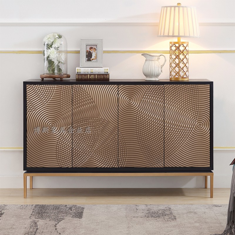 Modern Décor Cabinet Hyun Guan Cabinet Entrance Door Shoe Cabinet Light Lavish American Entrance Garden Carved Art Cabinet Living-room Cubicle Cabinet